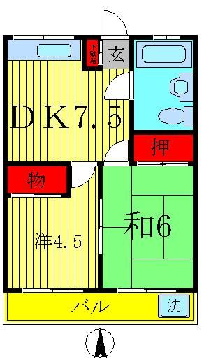 柏市東中新宿のマンションの間取り