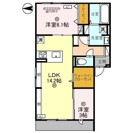 仮称）D-room新家2丁目の間取り