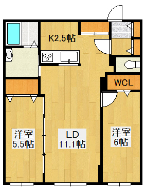 千歳市青葉のマンションの間取り