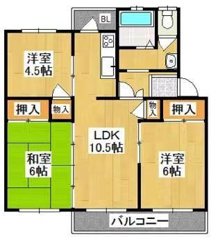 堺市西区上野芝町のマンションの間取り