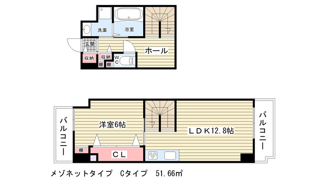 豊中市西緑丘のマンションの間取り