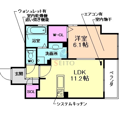 豊中市上新田のアパートの間取り