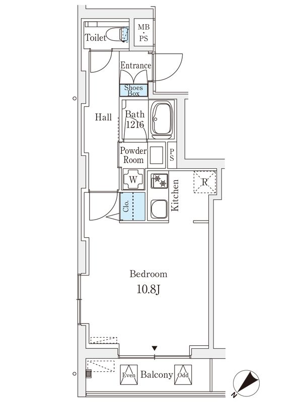 【中央区銀座のマンションの間取り】