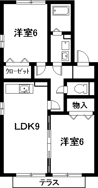 名古屋市中川区新家のアパートの間取り