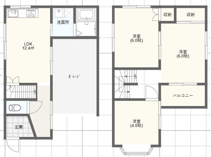 【岡町戸建の間取り】