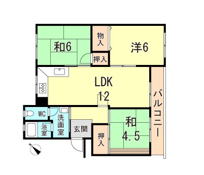 神戸市須磨区高倉台のマンションの間取り