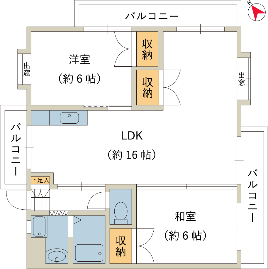 鹿児島市田上台のマンションの間取り