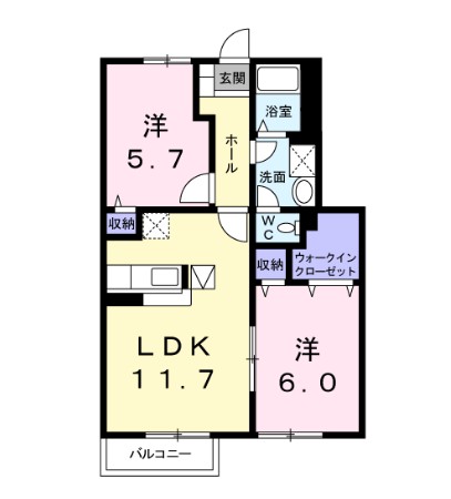 市川市大野町のマンションの間取り