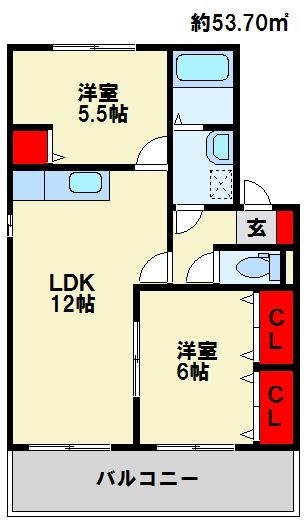 ウィルモア綺麗 A棟の間取り