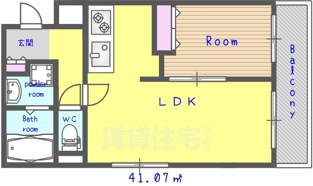 京都市南区西九条横町のマンションの間取り