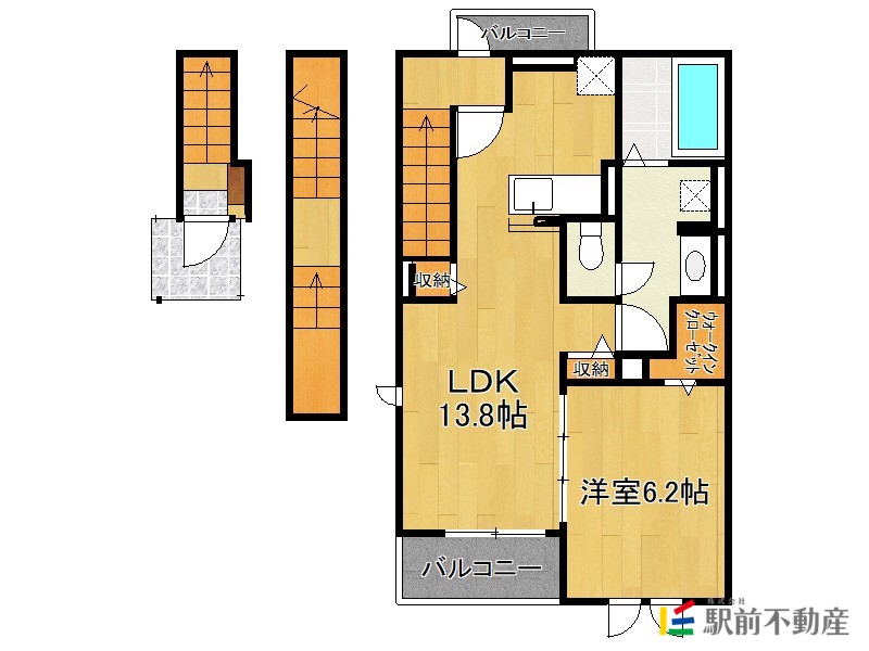 筑紫野市上古賀のアパートの間取り