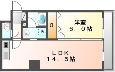 岡山市北区内山下のマンションの間取り