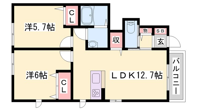 カーサレジオ　Ｋ棟の間取り