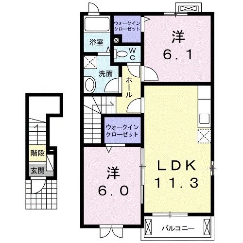 佐賀市諸富町大字徳富のアパートの間取り