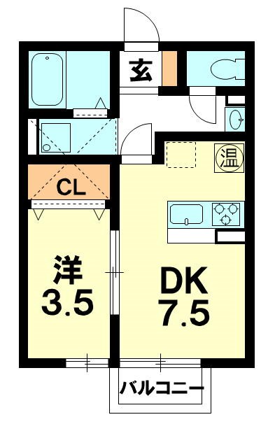 大津市本堅田のアパートの間取り