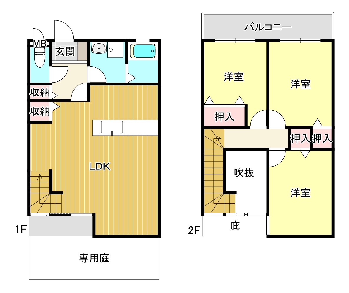 箕面市桜のマンションの間取り