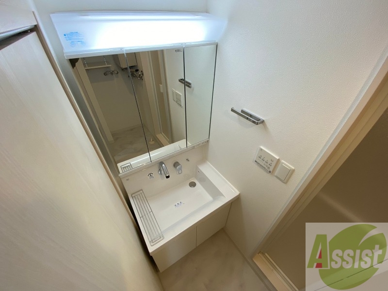 洗面設備　シャンプードレッサー。身支度はここでばっちりですね。