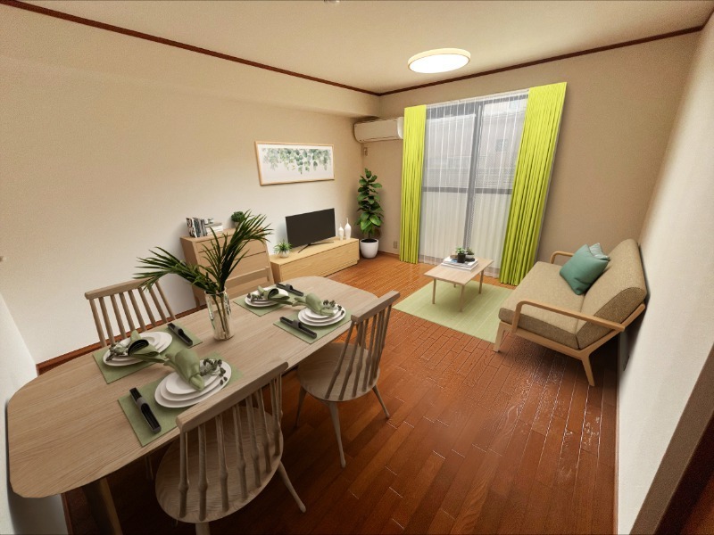 居室・リビング　ＣＧ画像の為実際は家具・家電の設置無し。