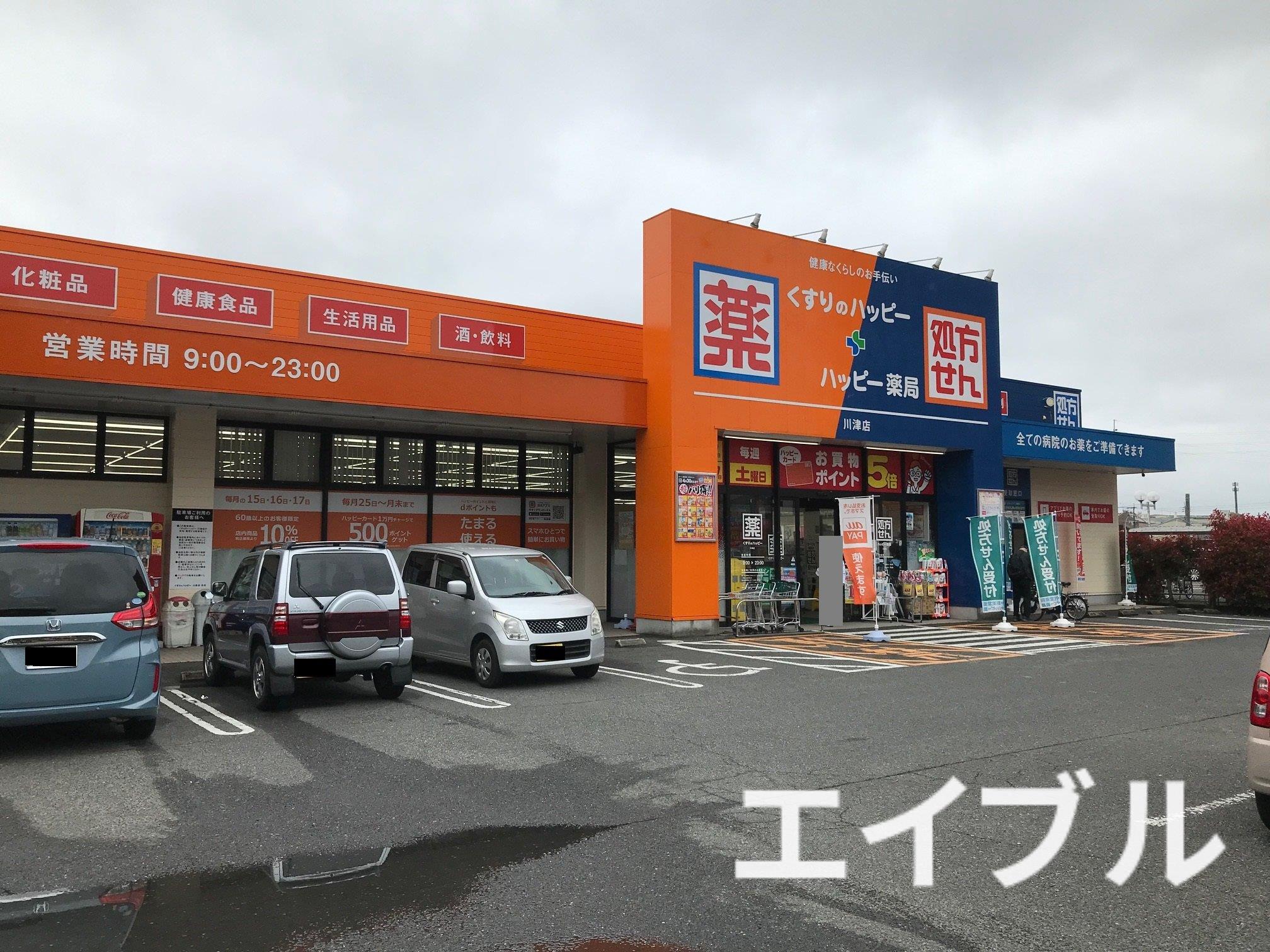 ドラックストア　くすりのハッピー川津店（ドラッグストア）まで491m