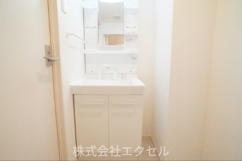 洗面設備　シャワー付き洗面台です。