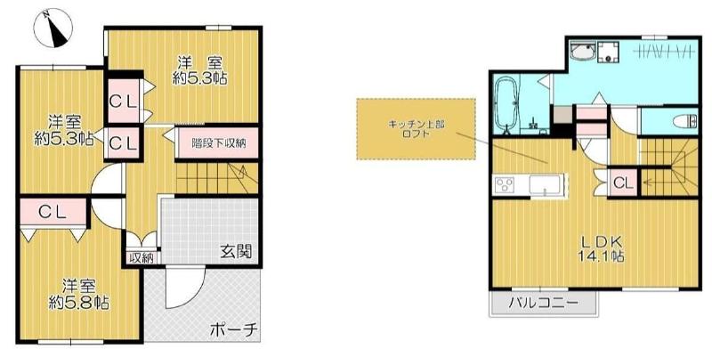 ＪＲ埼京線 南与野駅 徒歩23分 2階建 築1年の間取り写真