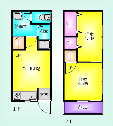 亀井町2丁目貸家の間取り写真