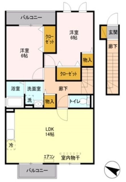 ＪＲ京浜東北線 浦和駅 バス乗車時間：6分 最寄りバス停で下車 徒歩4分 2階建 築16年の間取り写真