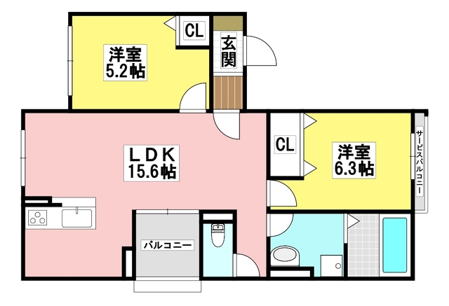 丑寅2丁目アパートの間取り写真