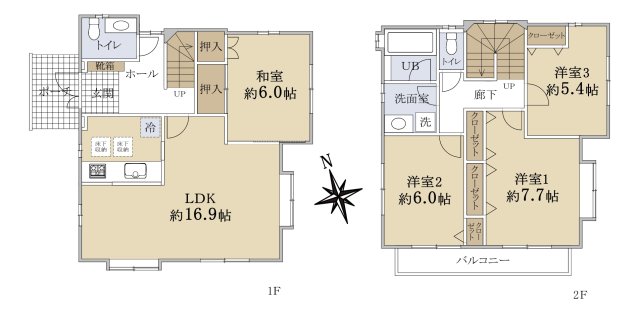 美しが丘西2丁目戸建の間取り写真
