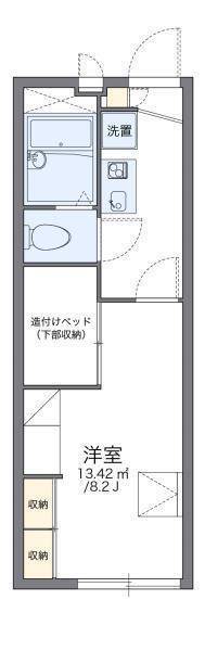 松山市立花のアパートの間取り