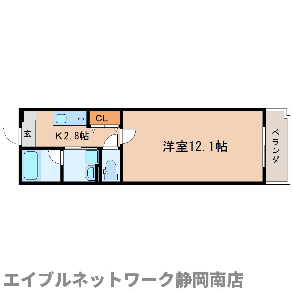 静岡市駿河区曲金のマンションの間取り