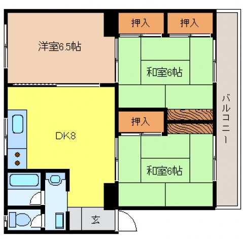 横山マンションの間取り