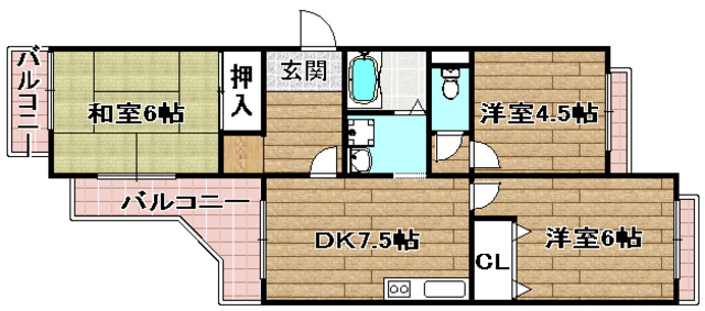 エスポワール高槻の間取り