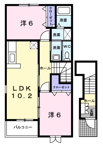 【コニファーII番館Aの間取り】