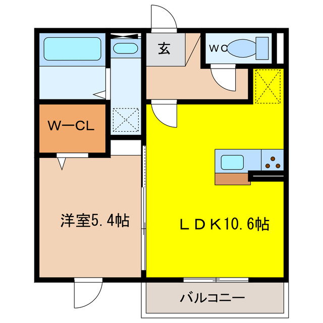 大垣市津村町のアパートの間取り