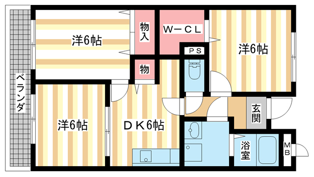 木津川市木津川台のマンションの間取り