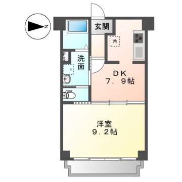 名古屋市熱田区二番のマンションの間取り