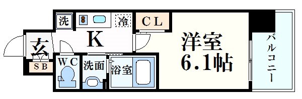 神戸市中央区宮本通のマンションの間取り