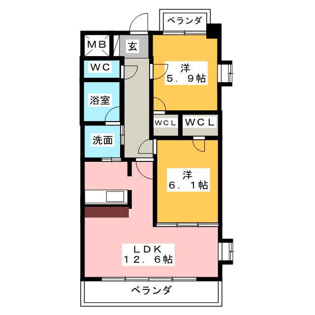 クレール新知の間取り