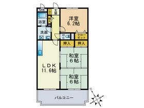 福岡市東区和白のマンションの間取り