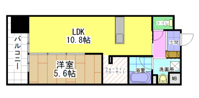 【北九州市八幡西区熊手のマンションの間取り】