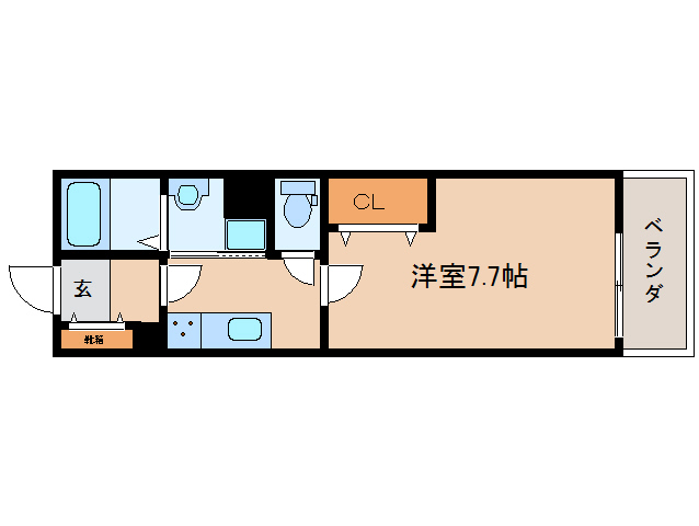 大和郡山市東岡町のアパートの間取り