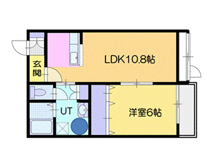 北広島市大曲緑ヶ丘のアパートの間取り