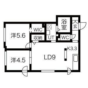 札幌市手稲区手稲本町二条のマンションの間取り