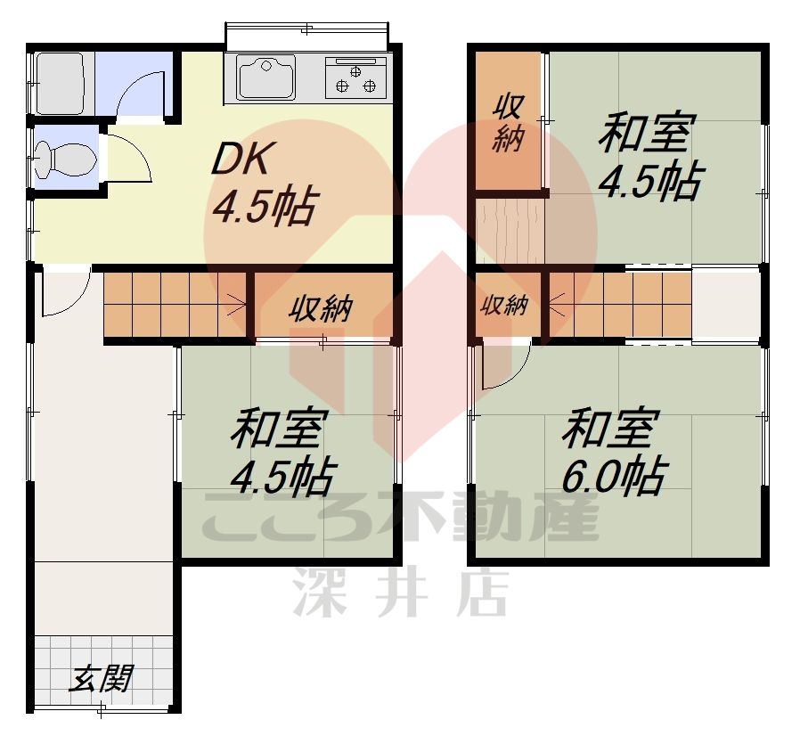 高槻市西真上１丁目貸家の間取り