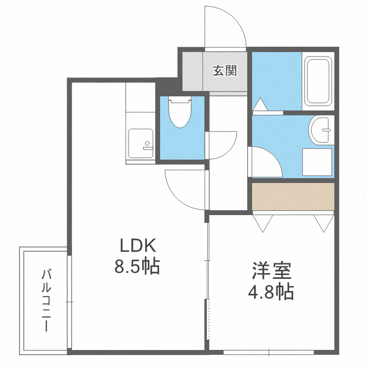 【札幌市北区麻生町のマンションの間取り】