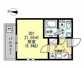 【横浜市青葉区市ケ尾町のアパートの間取り】