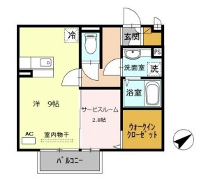 姫路市中地のアパートの間取り