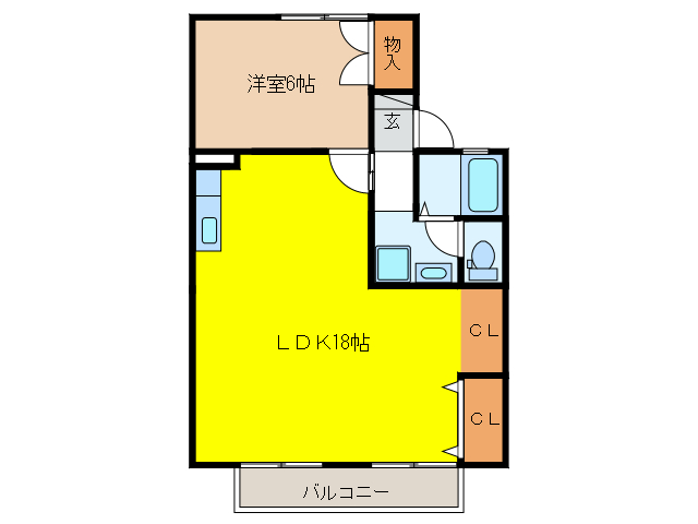 岐阜市東島のアパートの間取り