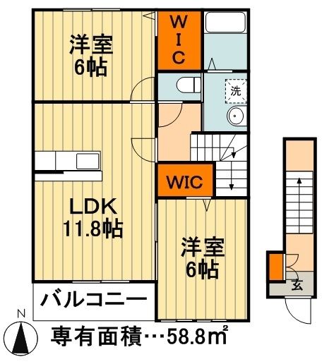 【船橋市藤原のアパートの間取り】